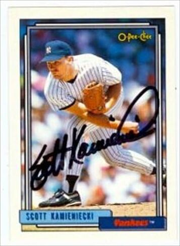 Autograph Warehouse 42122 Scott Kamieniecki Autographed Baseball Card New York Yankees 1992 O-Pee-Chee No. 102 in Saudi Arabia