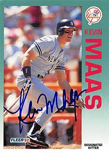 189482 New York Yankees Ft 1992 Fleer No. 236 Kevin Maas Autographed Baseball Card in Saudi Arabia