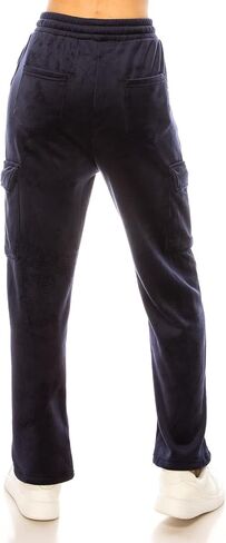Women's Velvet Corduroy Cargo Pocket Jogger Sweat Pant Straight Leg Premium Pants in Kuwait