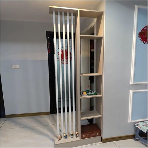 Stylish Floor-to-Ceiling Room Divider Shelf, 140 cm Wide Partition Screen for Living Room, Hollow Decor Columns, Easy to Install, Beige (55x10x81 in) in Saudi Arabia