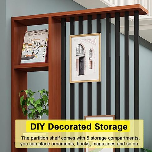 Stylish Floor-to-Ceiling Room Divider Shelf, 140 cm Wide Partition Screen for Living Room, Hollow Decor Columns, Easy to Install, Beige (55x10x81 in) in Saudi Arabia