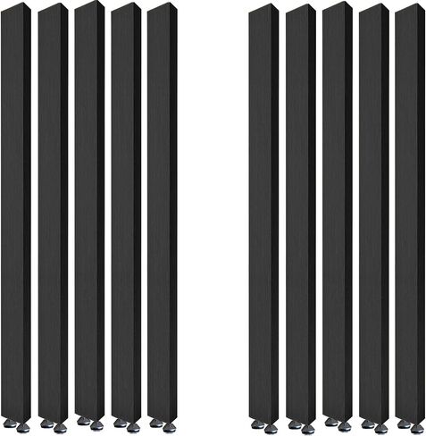Adjustable 2.3′-7.9′ Room Divider Posts - Black Aluminum Slats Privacy Screen for Studio, Apartment, Toilet, Fitting Room - Height Adjustable & Cuttable (4 Pack) in Saudi Arabia