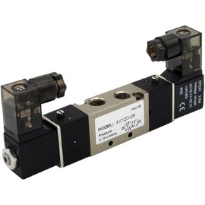4V120-06 5 way 2 Postion Solenoid Valves DC12V DC24V AC110V AC220V Pneumatic Air Solenoid Valve(PSL 4mm fittings,4V120-06 AC110V) in Saudi Arabia