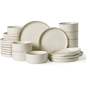 Famiware Star Stoneware Dinnerware Set, Reactive Glaze Plates & Bowls for 4 in Saudi Arabia