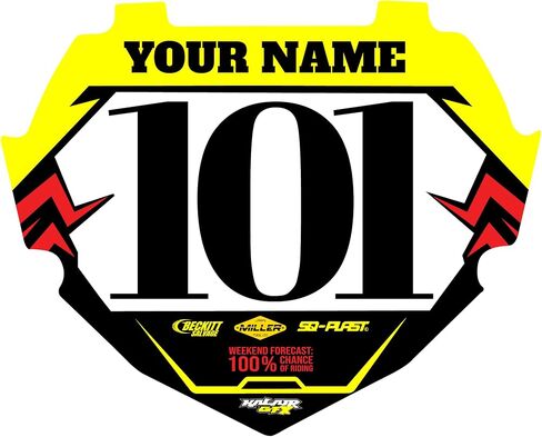 Custom BMX Box Two Number Plate Decal - Personalize Racing Graphics with Your Name & Number, Follows BMX Rule Book guidelines, Multicolored Outstanding Designs, Junior and Senior Sizes. in Saudi Arabia