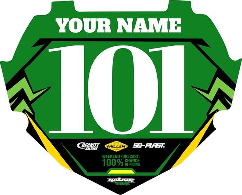 Custom BMX Box Two Number Plate Decal - Personalize Racing Graphics with Your Name & Number, Follows BMX Rule Book guidelines, Multicolored Outstanding Designs, Junior and Senior Sizes. in Saudi Arabia