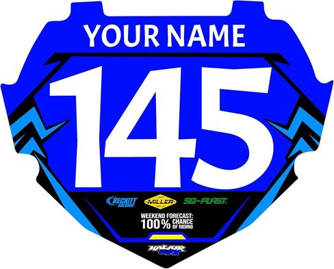 Custom BMX Box Two Number Plate Decal - Personalize Racing Graphics with Your Name & Number, Follows BMX Rule Book guidelines, Multicolored Outstanding Designs, Junior and Senior Sizes. in Saudi Arabia