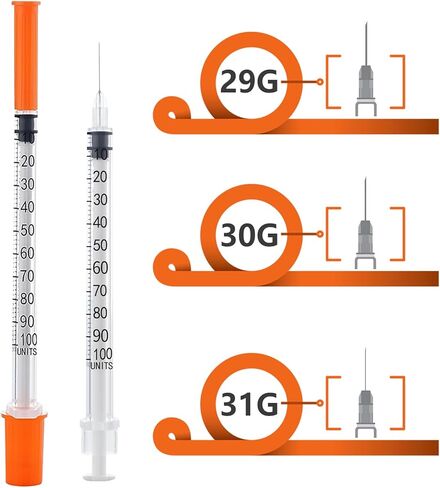 محاقن 1cc/ml مع إبرة 30 جرام 1/2 "(13 مم) ، مستلزمات المختبرات ، ملفوفة فردية ، حزمة من 30 (1cc 30g 1/2" -30pack) in Kuwait