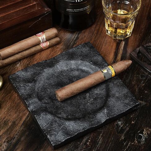 Luxury Granite Cigar Ashtray - Heavy Duty Square Stone Ashtray with Cigar Rest, Natural Marble Smoking Ashtrays for Lounge, Patio, Man Cave & Whiskey Lovers, Starry Galaxy in Saudi Arabia