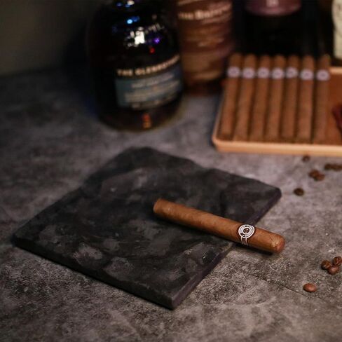 Luxury Granite Cigar Ashtray - Heavy Duty Square Stone Ashtray with Cigar Rest, Natural Marble Smoking Ashtrays for Lounge, Patio, Man Cave & Whiskey Lovers, Starry Galaxy in Saudi Arabia