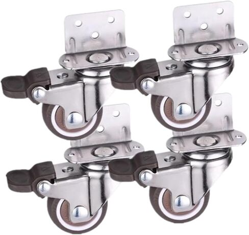 (Pack of 4) 2 Inch Casters L Shape 90 Degree Right Angle Flower Stand Self-Silent Furniture Wheels(B) in Saudi Arabia