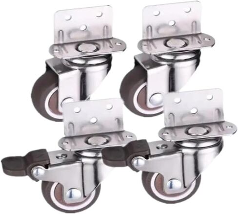 (Pack of 4) 2 Inch Casters L Shape 90 Degree Right Angle Flower Stand Self-Silent Furniture Wheels(B) in Saudi Arabia