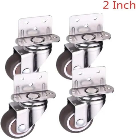 (Pack of 4) 2 Inch Casters L Shape 90 Degree Right Angle Flower Stand Self-Silent Furniture Wheels(B) in Saudi Arabia