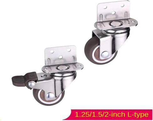 (Pack of 4) 2 Inch Casters L Shape 90 Degree Right Angle Flower Stand Self-Silent Furniture Wheels(B) in Saudi Arabia