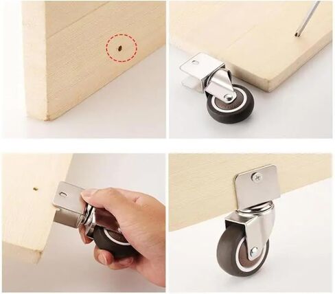 (حزمة من 4) صامت 2 بوصة على شكل حرف U على شكل حرف U سرير الأثاث المطاطي السرير Universal Caster (16mm-A) in Kuwait