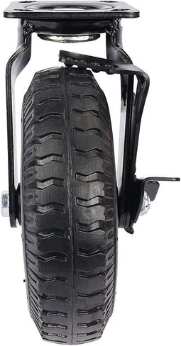 1 piece factory heavy duty 8 inch pneumatic rubber wheel side brake air hotel luggage trolley caster in Saudi Arabia