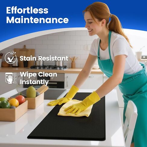 حصيرة المطبخ Kitchenclouds للأرضية ، وسجاد المطبخ 3pcs ، والحصير المضاد للانزلاق للأرضية ، وحصيرة بالوعة المطبخ المقاومة للماء ، والوقوف المغطى بالوسادة والراحة للمكتب ، والأسود in Kuwait