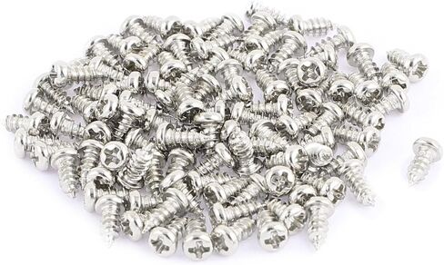 uxcell® 100pcs M2.5 x 6mm Stainless Steel Phillips Pan Round Head Self Tapping Screws in Saudi Arabia
