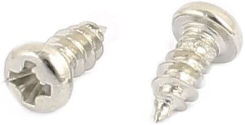 uxcell® 100pcs M2.5 x 6mm Stainless Steel Phillips Pan Round Head Self Tapping Screws in Saudi Arabia