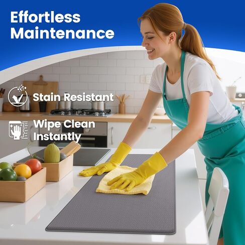 KitchenClouds Kitchen Mats for Floor,3PCS Kitchen Rugs,Non Slip Anti Fatigue Mats for Floor,Waterproof Kitchen Sink Mat,Cushioned Standing and Comfort Mats for Office,Black in Saudi Arabia