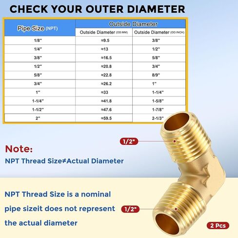 2 حزمة تجهيزات أنابيب النحاس ، 1/2 "npt ذكر إلى 1/2" مخفض الذكور npt للهواء ، الزيت ، LP in Kuwait