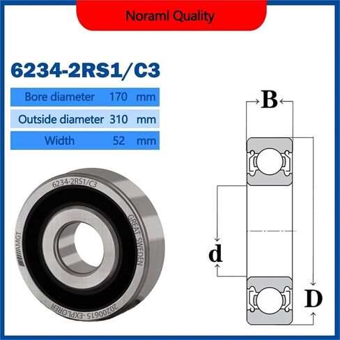 1Pcs Bearing 6234 6234-2RS 6234-2Z 6234-2ZN 6234NR 6234-2RSNR Deep Groove Ball Bearing(6234N-2ZC3) in Saudi Arabia