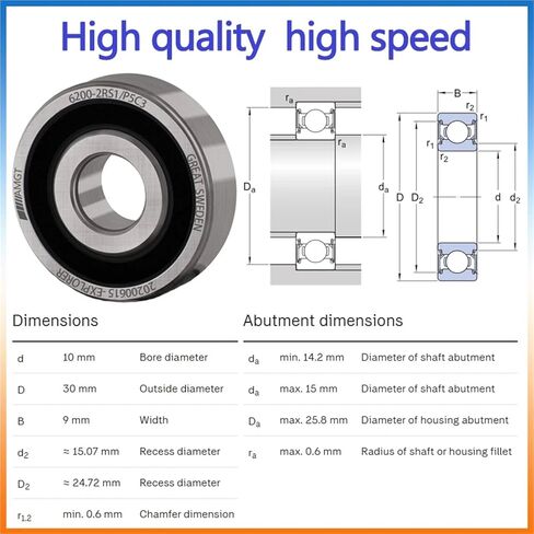 1PCs تحمل 6200 6200-2RS 6200-2Z 6200-2ZN 6200NR 6200-2RSNR محمل كرة أخدود عميق (6200N-2RSP5C3) in Saudi Arabia