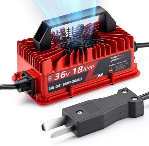 48 Volt Golf Cart Battery Charger, 15 AMP 48V Smart Golf Cart Charger for Club Car with 3-Pin Round Plug, 48v Golf Cart Charger for Lead Acid Battery, Fast Charging with LED Indicators & Protections in Kuwait