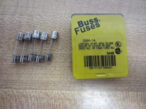 Bussmann GMA-1A Fuse 1A 250V Buss GMA1A (حزمة 5) in Saudi Arabia