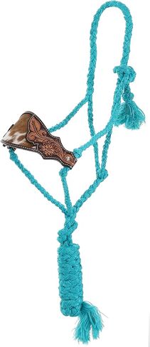 Showman Bronco Blaze Teal Mule Tape Bronc Halter W/Lead in Kuwait
