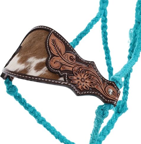 Showman Bronco Blaze Teal Mule Tape Bronc Halter W/Lead in Kuwait