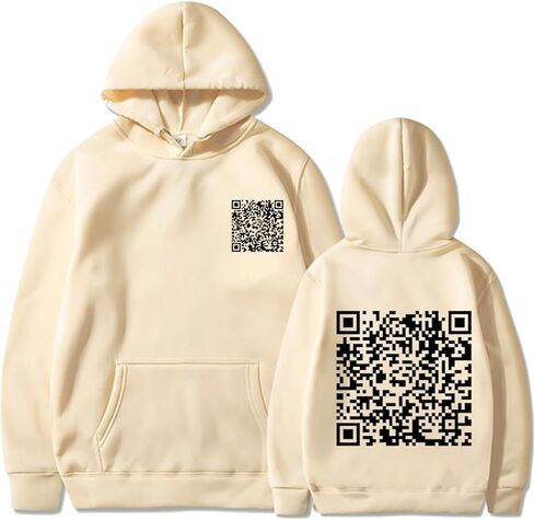Hoodies for Unisex Long Sleeve Oversized Hoodies QR Code Loose Unisex Sweatshirts Casual Funny Tops with Pockets in Saudi Arabia