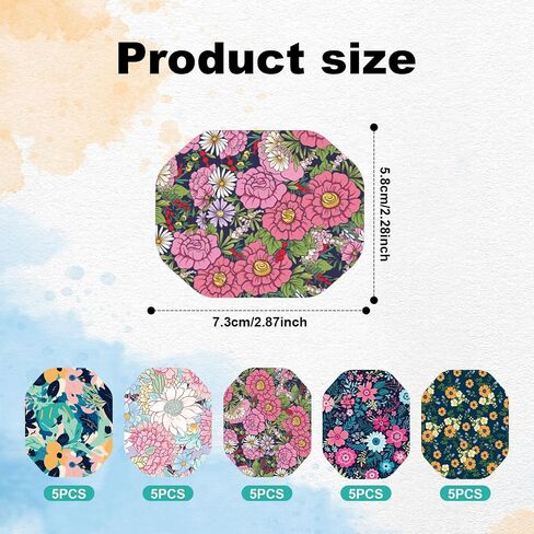 أغطية مستشعر 25pcs لـ Libre 2/3 ، بقع لاصقة من زهرة الربيع ، ملصقات مستشعر مقاومة للماء ومقاوم للعروع CGM مراقبة عبر إكسسوارات التصحيح متوافقة مع Libre (5 أنماط) in Saudi Arabia