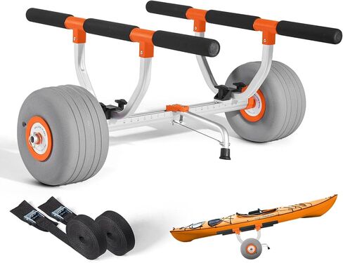 CART VEVOR KAYAK ، سعة تحميل 350 رطلاً ، عربة قوارب الكاياك مع إطارات PU قابلة للنفخ مقاس 12 بوصة وأشرطة وتجميعات وتفكك في ثوانٍ ، عربة تجديف لحمل الزوارق والزوارق in Saudi Arabia