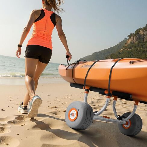 CART VEVOR KAYAK ، سعة تحميل 350 رطلاً ، عربة قوارب الكاياك مع إطارات PU قابلة للنفخ مقاس 12 بوصة وأشرطة وتجميعات وتفكك في ثوانٍ ، عربة تجديف لحمل الزوارق والزوارق in Saudi Arabia