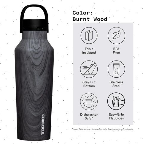 Corkcicle Sport Canteen - تبقي المشروبات الباردة 25 ساعة - زجاجة ماء من الفولاذ المقاوم للصدأ - ثلاثية المعزول - مقاومة للانسكاب - هدية شرب الصيف - تبقي مشروبات الجليد الباردة - 20 أوقية - رأس المطرقة in Kuwait