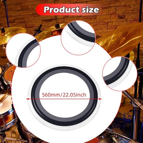 Drum Head,Drum Damper,Enhances Sound and Resonant DIY Percussion Parts Replacement Mufflers Dampening Ring, 22 in in Saudi Arabia