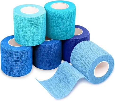 FriCARE Self Adhesive Bandage, First Aid Supplies Medical Tape Self-Adherent Cohesive, Latex Free for Kids Non-Woven Elastic Athletic Spat Tape Vet Wrap Fluorescent Orange 6 Rolls 2 Inches x 5 Yards in Kuwait