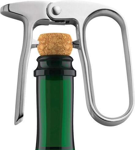 HIC Kitchen Bar Champagne Opener, Spring-Action Design, For Natural and Synthetic Champagne Corks in Kuwait
