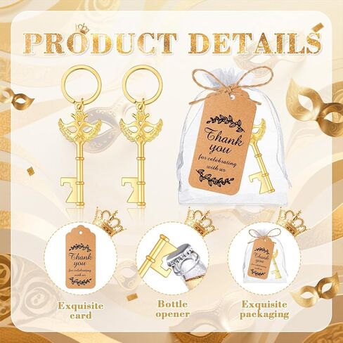 50Pcs Masquerade Party Favors Mask Design Bottle Openers for Masquerade Mask Party Wedding Favors Bridal Shower Party Masquerade Ball Decor for Girls Quinceanera Birthday in Kuwait
