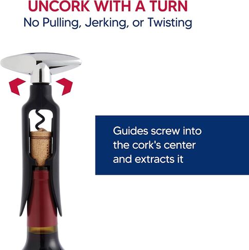 HIC Kitchen Bar Champagne Opener, Spring-Action Design, For Natural and Synthetic Champagne Corks in Kuwait
