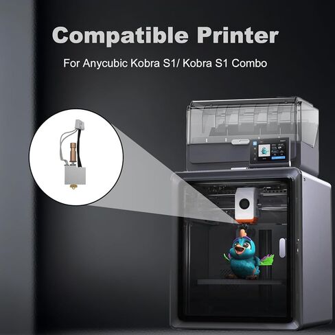 تحديث 0.4 مم تحديث HotEnd لـ Kobra S1 Combo من الفولاذ المقاوم للصدأ طباعة الفولاذ المقاوم للصدأ مجموعة الفوهة الساخنة الصلبة مع علبة تغطية السيليكون الإضافية والفوهات (0.2 مم/0.6 مم/0.8 مم) ، ل anycubic Kobra S1 in Kuwait