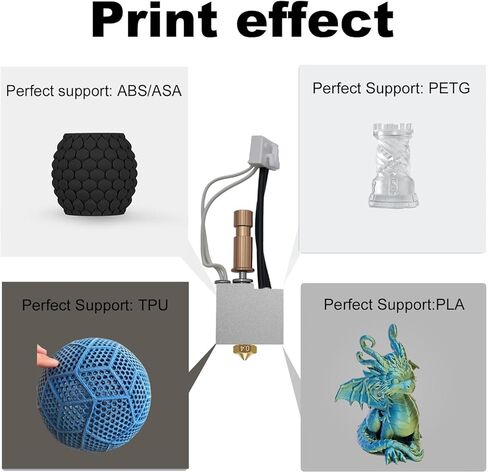 تحديث 0.4 مم تحديث HotEnd لـ Kobra S1 Combo من الفولاذ المقاوم للصدأ طباعة الفولاذ المقاوم للصدأ مجموعة الفوهة الساخنة الصلبة مع علبة تغطية السيليكون الإضافية والفوهات (0.2 مم/0.6 مم/0.8 مم) ، ل anycubic Kobra S1 in Kuwait
