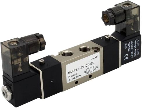 4V120-06 5 way 2 Postion Solenoid Valves DC12V DC24V AC110V AC220V Pneumatic Air Solenoid Valve(PSL 4mm fittings,4V120-06 AC110V) in Saudi Arabia