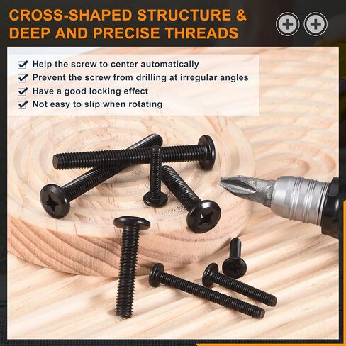 uxcell 25Pcs M4-0.7 x 8mm Flat Round Head Machine Screws, 304 Stainless Steel Phillips Drive Machine Screw, Full Thread, Black Oxide, Furniture Screw Connection Bolt Screw in Saudi Arabia