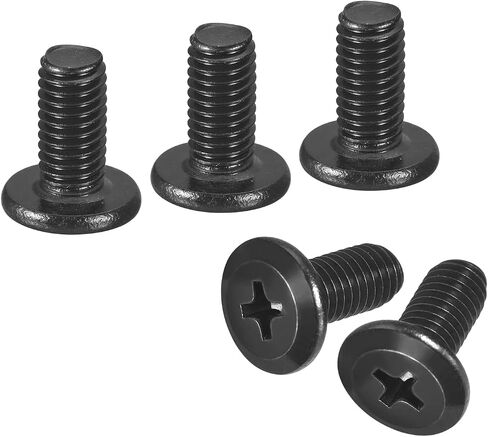 uxcell 25Pcs M4-0.7 x 8mm Flat Round Head Machine Screws, 304 Stainless Steel Phillips Drive Machine Screw, Full Thread, Black Oxide, Furniture Screw Connection Bolt Screw in Saudi Arabia
