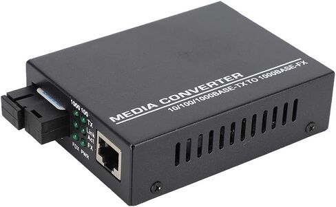 Acouto 1000Mbps Gigabit Ethernet Fiber Optic Media Converter with External Power Supply, Compact Design for Reliable Data Transmission (US Plug) in Saudi Arabia