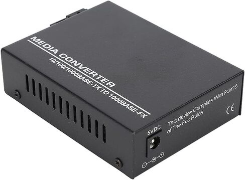 Acouto 1000Mbps Gigabit Ethernet Fiber Optic Media Converter with External Power Supply, Compact Design for Reliable Data Transmission (US Plug) in Saudi Arabia