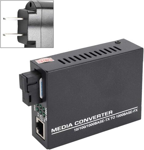 Acouto 1000Mbps Gigabit Ethernet Fiber Optic Media Converter with External Power Supply, Compact Design for Reliable Data Transmission (US Plug) in Saudi Arabia