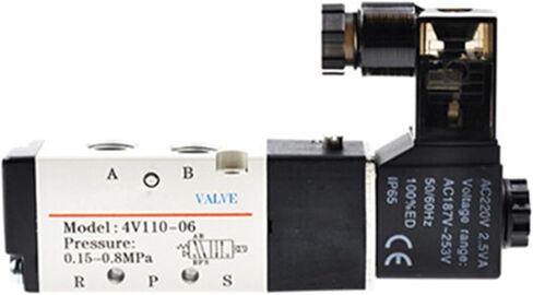 Solenoid Valve 4V100 Series (5/2,5/3 way) 4V110 4V120 4V130 220V 110V 24V 12V Terminal Type Single/Double Solenoid(4V130E-M5,DC 12V) in Saudi Arabia